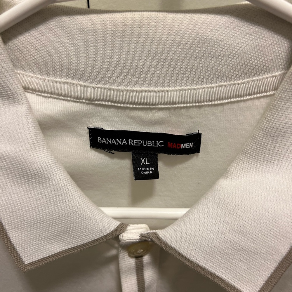 Banana Republic Men's White Polo Shirt